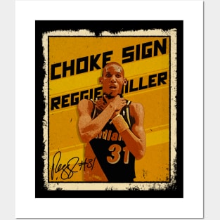 Reggie Miller Choke Sign Basketball Legend Signature Vintage Retro 80s 90s Bootleg Rap Style Posters and Art